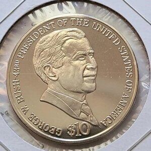 2004 Proof George W Bush...10 Dollar Gem Proof Commemorative... Uncirculated
